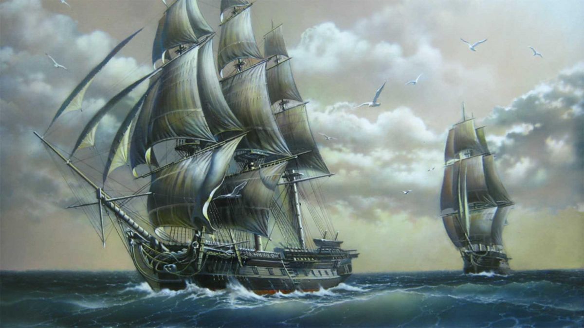 Начало первой русской Антарктической экспедиции, шлюпы «Мирный» - Лазарев, «Восток» - Беллинсгаузен (1819 г.).